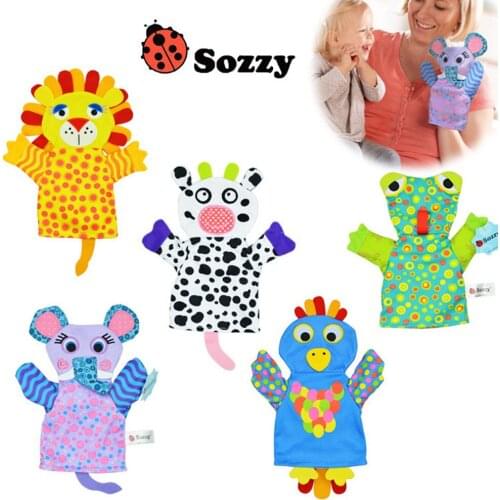 1pcs Sozzy Cartoon Toy Finger Puppets/Hand Puppet Doll Animals Gloves For Children Baby