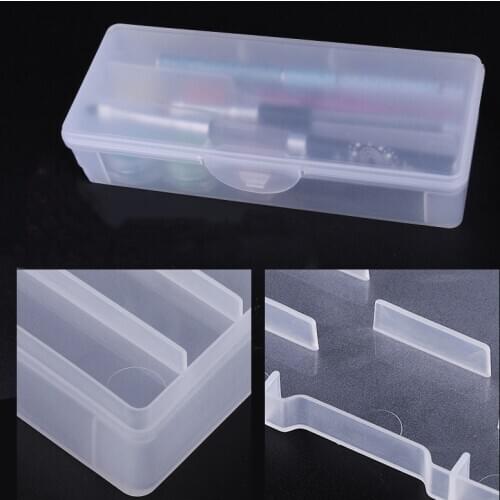 1Pc Transparent Double-layer Nail Art Pen Empty Storage Box Manicure Makeup Tool Organizer Holder Detachable Box