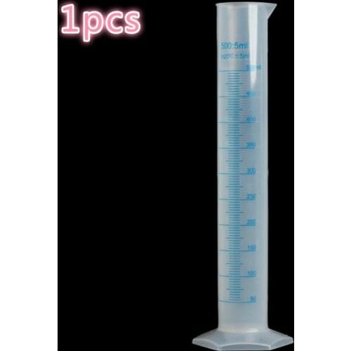 1pcs Transparent Measuring Cylinder Plastic Graduated Hexagonal 25/100/250/500ml Basefor Lab Supplies Laboratory Tools