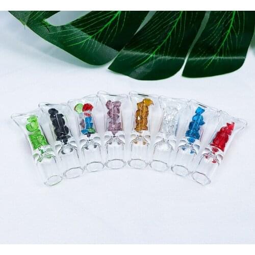 10Pcs Glass Mouth Filter Tips for Cigarettes with Color Diamond Apply To 8mm Butt Tips Set Suit Rooling Paper Cone Mix Color