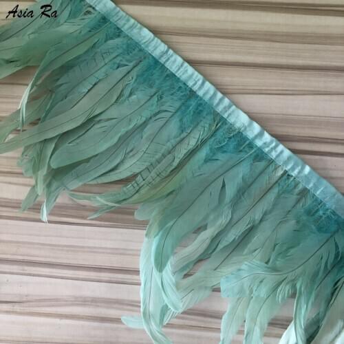 17 Colors 10 Meters Width 15-20 CM Mint Green Rooster Chicken Schlappen Feather Ribbon Lace Trim DIY Clothing Party Decoration