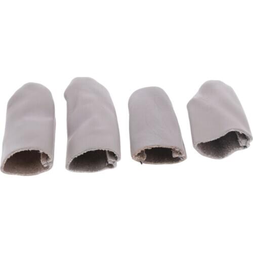 2 Pairs Cowhide Leather Finger Cots Covers Sleeves For Fingers Protection