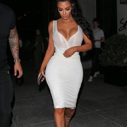 2020 Fashion Sleeveless Knee Length Strap White Dress Style Party dress Women Clothes