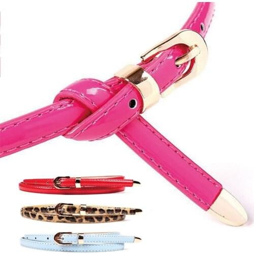 2021 Fashion Womens Slender Waist Belt Korean Pop Alloy Buckle PU Leather Waistband Ladies Jeans Versatile Dress Female Belt