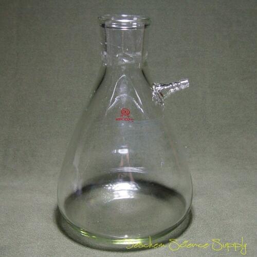 2500ml,Glass Filtering Flask,2.5 Lit Heavy wall,Boro Glass3.3 Filtration Vessel