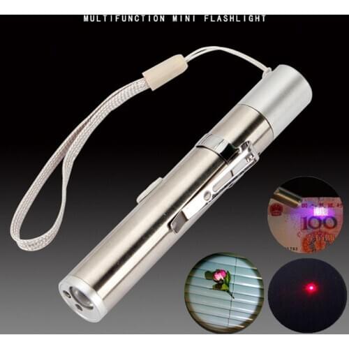 Pet Toy USB Rechargeable 3 In 1 Funny Cat Chaser Stick Mini Flashlight Red LED Laser Pointer Funny Cat Pen Pet Supplies