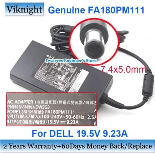 Genuine 19.5V 9.23A 180W AC Laptop Adapter Power Supply For Dell M6300 XPS M1730 Precision M4600 M4700 M6400 M4800 ADP-180MB B