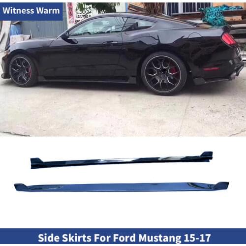 Carbon Fiber Side Lip Splitters Body Side Skirts apron for Ford Mustang Coupe Convertible 2-Door 2015 2016 2017