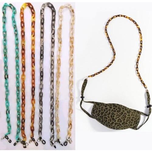 Acrylic Mask Chains Women Anti Slip Eyewears Sunglasses Glasses Ribbon Clip Adjustable Mask Holder Rope Neck Strap Lanyard
