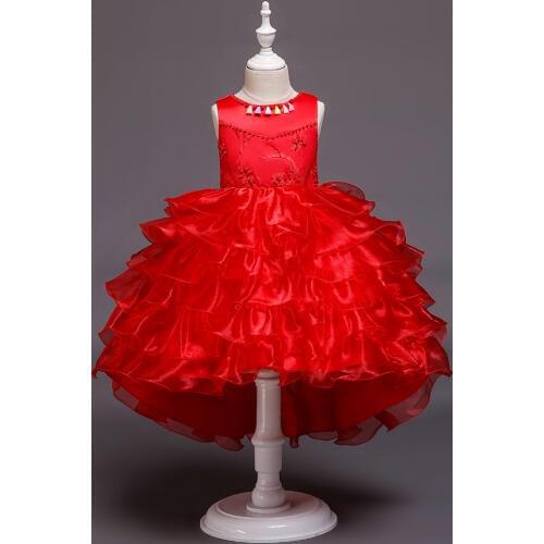 Flower Girl Dresses 2019 New girls fluffy princess dress children models catwalk show evening dress baby beaded dress