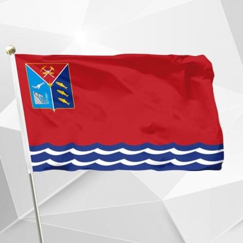 Russia Magadan Oblast Flag 150X90cm (3x5FT) 120g 100D Polyester Double Stitched High Quality Banner Free Shipping