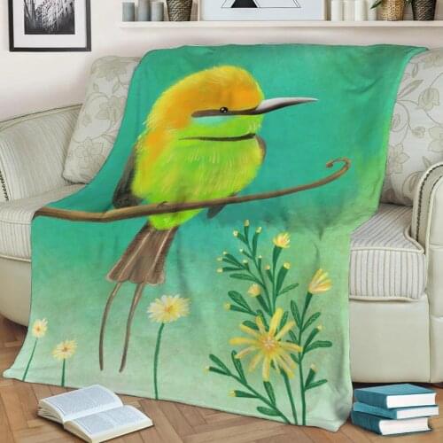 Bee eater Flannel Throw Blanket 3D Printed Keep Warm Sofa Child Blanket Home Decor Textiles Dream Family Gift