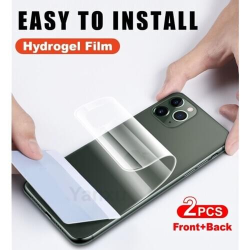 2Pcs Full Cover Hydrogel Film For iPhone 12 Mini 11 Pro XR X XS Max Front Back Soft Screen Protector On iPhone 8 7 6 Plus SE2020