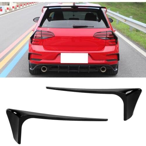 Gloss Black Rear Bumper Reflector Cover Canards Kits Replacement for Volkswagen Golf MK7.5 GTI GTD R 2017-2020