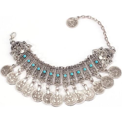 Hot Ethnic Bohemian Beachy Bracelet Boho Turkish Gypsy Tribal Jewelry Chic Antique Coin Bracelets