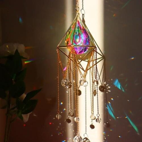 Crystal Decor Hanging Light Catcher Rainbow Maker Lighting Accessories for Window Curtains Pendant Home Garden Car Lamp