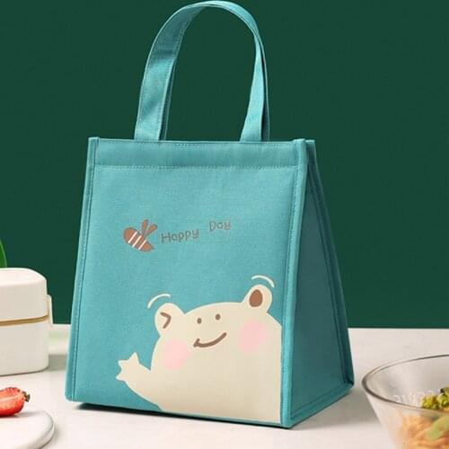 Cartoon Animal Insulated Lunch Bag Built-in Complex Aluminum Film Leak-Proof Lunch Box Container for Women and Men TS2