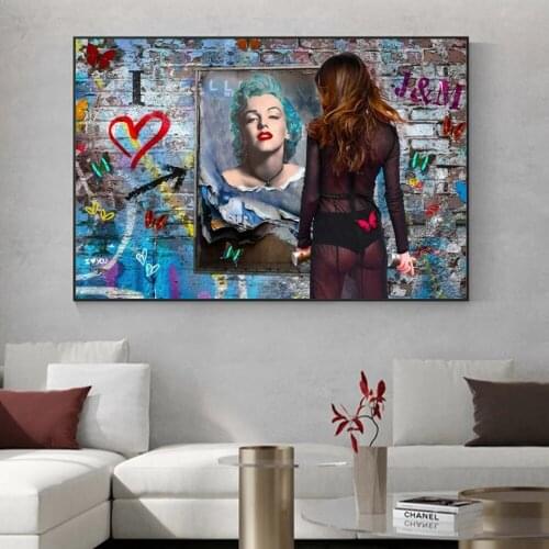 Modern street graffiti art painting Poster Printmaking HD Pictures Printed on Canvas used for Room Home Decor Wall Art