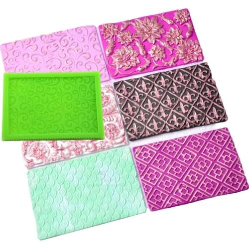 Meibum Flower Vine Petal Cake Fondant Mould Avatar Embosser Floral Plaid Silicone Cake Molds Sugar Craft Border Decorating Tool