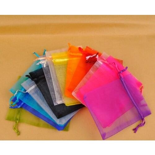 1000pcs 7x9 9x12 10x15 13x18CM Organza Bags Jewelry Packaging Bags Wedding Party Decoration Drawable Bags Gift Pouches