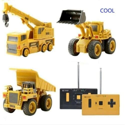 Mini RC Construction Truck Trailer Car Tractor Excavator Model Bulldozer Crane Truck Toy RTR Loader Remote Control Motor Vehicle