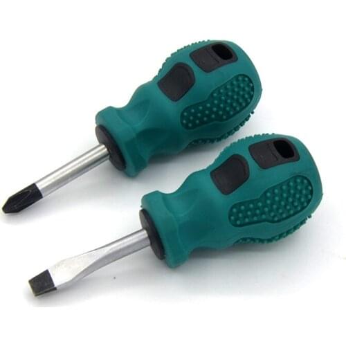 Mini short screwdriver Turnip head dual purpose magnetic screwdriver phillips slotted hand tools