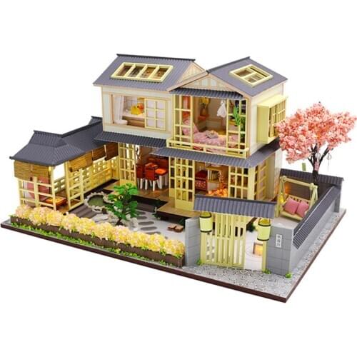 DIY Dollhouse Miniature Kit Doll House Furniture 1:24 3D Handmade Wooden Vintage Model Assembly Toys Birthday Gift For Children