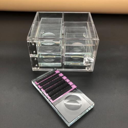 Eyelash Extension Screen Acrylic Case Eyelash Cosmetic Makeup Storage Box Eyelashes Holder