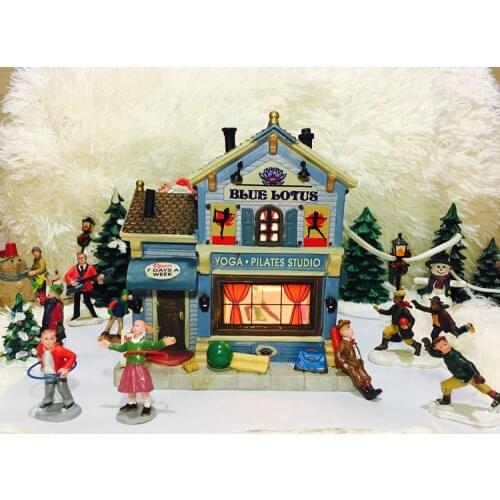 Handicraft Night Light Ceramic House Yoga House Building Decoration Model Home Furnishing Ornament Gift