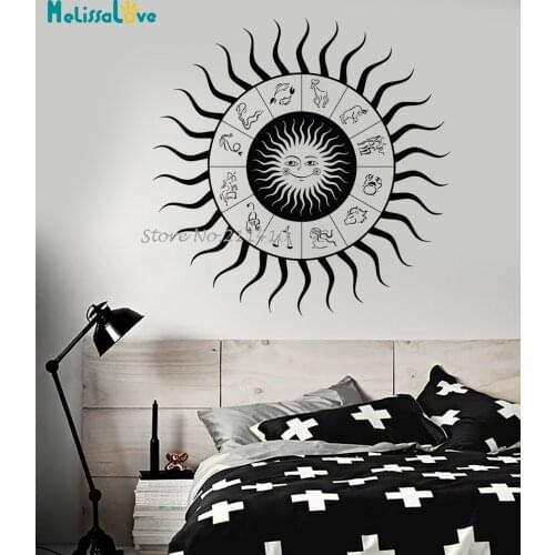 New Vinyl Wall Decal Zodiac Signs Horoscope Sun Bedroom Design Home Decoration Living Room Art Stickers Unique Gift YY729