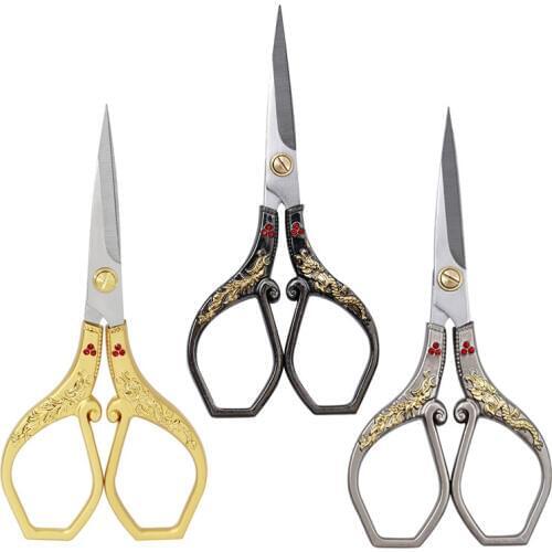 Retro Sewing Scissors Tailor Dragon Scissor Stainless Steel for Fabric Craft Household Cutting Tool