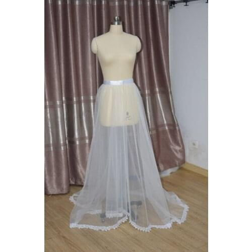Champagne dress white tulle skirt detachable wedding skirt removable train wedding accessories lace dress custom size