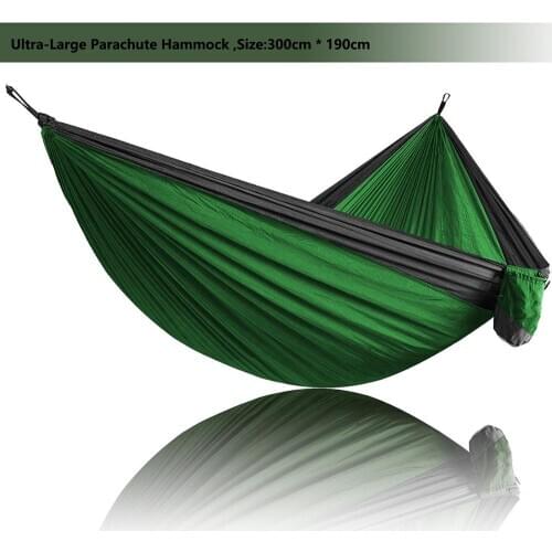 Portable Lightweight Nylon Parachute Double Hammock Multi-functional Hammock Camping Backpacking Travel Beach Yard Garden