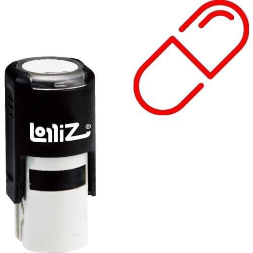 LolliZ Pill Self-Inking Rubber Stamp - Modern Symbol Series