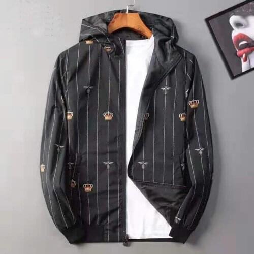 Rib New 19 Men Sleeve Crown Embroidery bee double side High couple Baseball Coats & Jackets Abstract digital coat Motor #M89