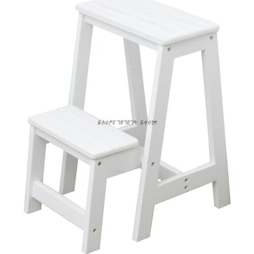 Solid Wood Folding Footstool, Stair Climbing, Two Or Three Step Platform, Ladder Stool, Household Dual-purpose Multi-functional
