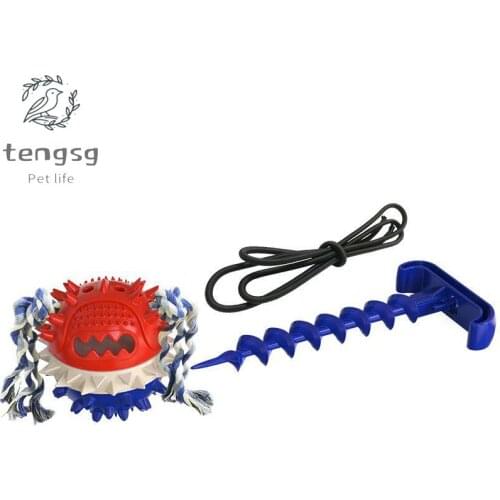Dog Toys Outdoor Interactive Toys Tug-of-war Dog Walking Drawstring Ball Sounding Pet Leakage Food Toys Teeth Cleaning Supplies