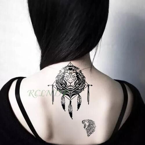 Waterproof Temporary Tattoo Sticker Dreamcatcher tiger lion totem fake tatto flash tatoo tatouage Stickers for girl women men