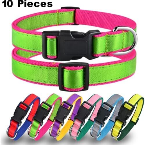 Embroidered Customized Pet Collar Nylon Dog Collars Personalized Puppy ID Name Collar for Small Medium Large Dogs Adjustable