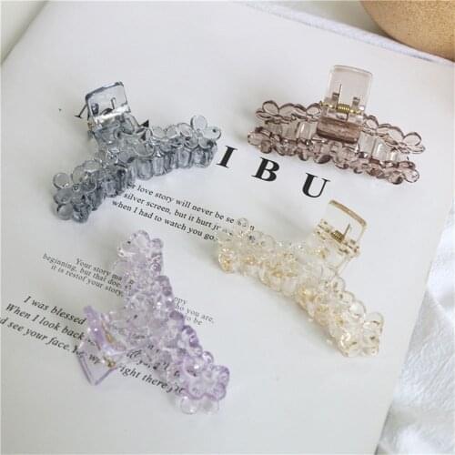 Ins Big Size Woman Acetate Solid Hair Claws Ladies Hairpins Flower Hair Clips Make up Hair Styling Barrettes Hair Accessories