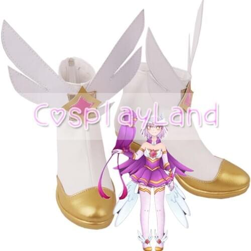LOL Star Guardian Quinn Cosplay Boots Shoes Women White High Heel Shoes Customized Halloween Carnival Cosplay Costume