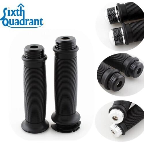 1 Pair 7/8" 2.2cm Motorcycle Grip Black Handlebar Hand Grips w/ bar ends For Motorcycle Classic Custom
