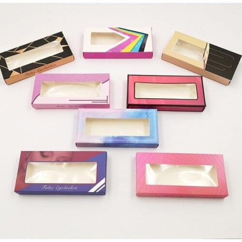 10 Piece Open Window Paper Eyelashes Box Private Label Custom Lashes Packaging