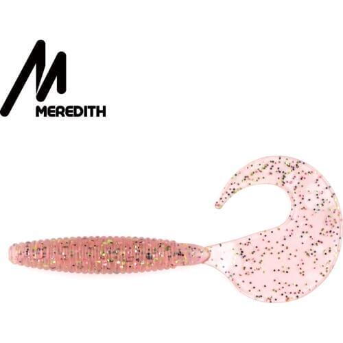 Meredith 9cm/4.4g Curling Tail Grub Artificial Fishing Soft Baits 3.54" Predator Tackle Worm Wobbles Soft Lures Free shipping