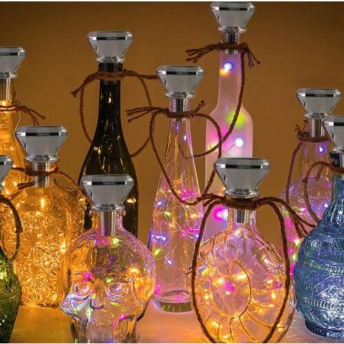 10 Pcs Solar Wine Bottle Cork Lights Copper Wire Fairy Garland String Lights for Xmas Wedding Party Art Decoration Solar Lamp