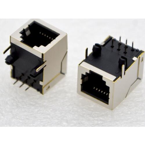 100pcs NEW RJ11 Connector Telephone Socket RJ12 with Shielded 56-6P6C Network Socket 6Pin PCB Mount Special Free Shipping