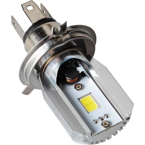 2Pcs DC/AC 6-80V 12W H/L LED Motorcycle Headlamp COB H4 Bulb Motorbike Headlight