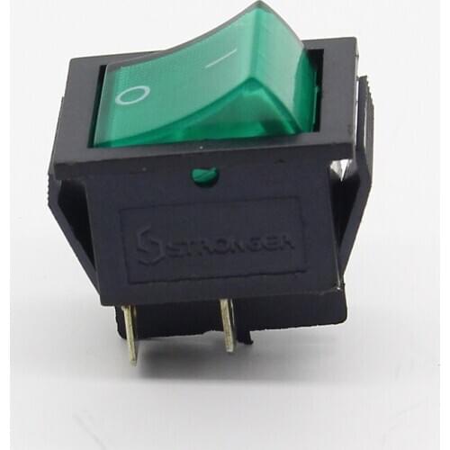 2pcs Ships switch 4 feet 2 gear green with light power switch rocker switch button to start the switch