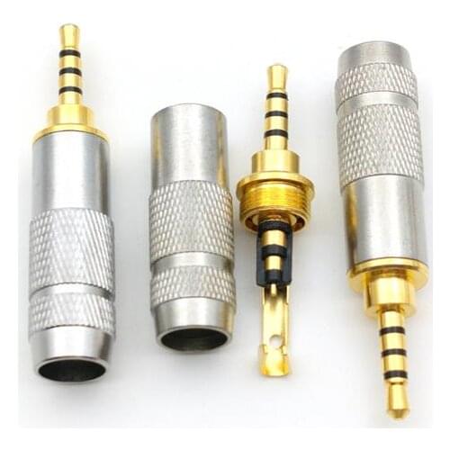 20pcs 2.5mm 4Pole Repair Headphone Jack Plug Cable Audio Solder connector adapter New