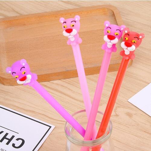 24 pcs Cartoon Stationery Cute Tiger Neutral Pen Tiger Animal Black Waterborne Pen Student Stationery Products Wholesale